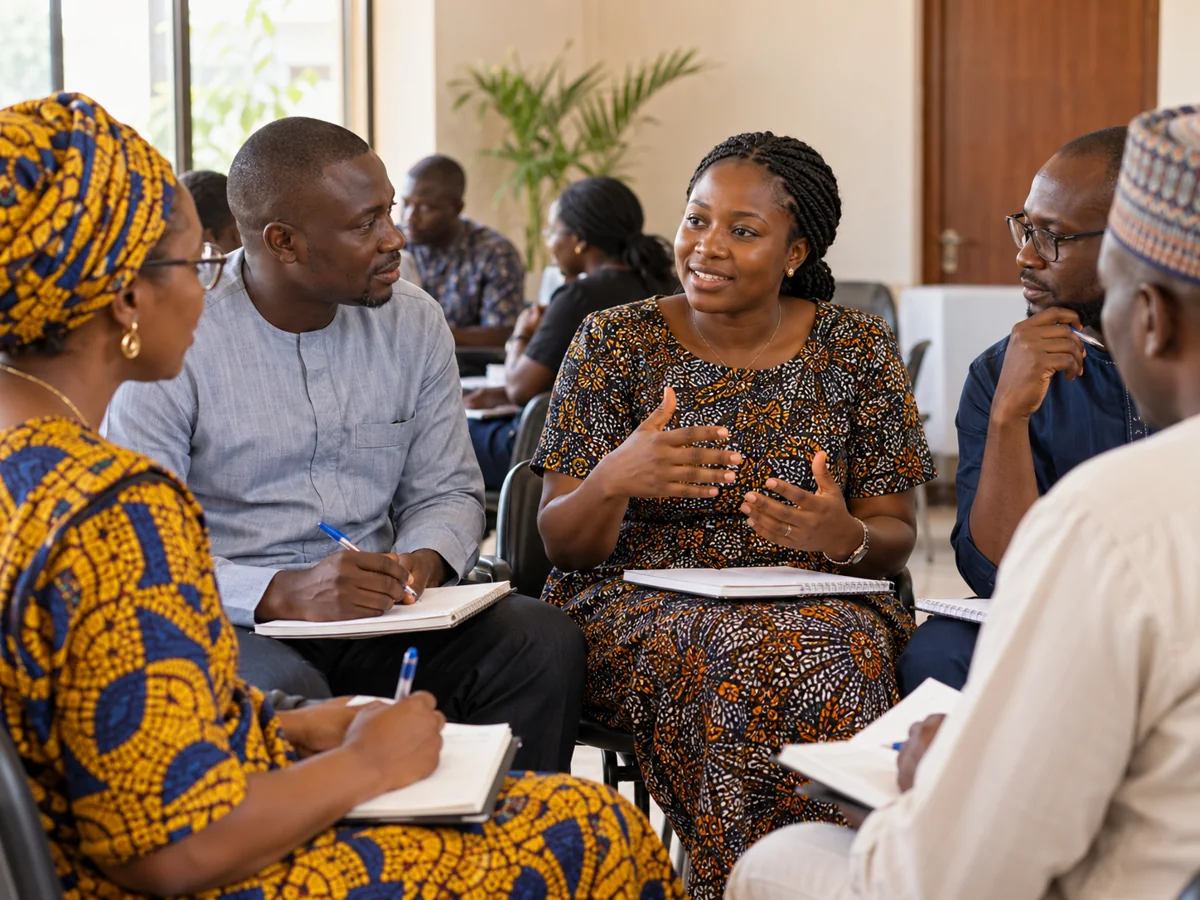 Association members taking notes in a workshop